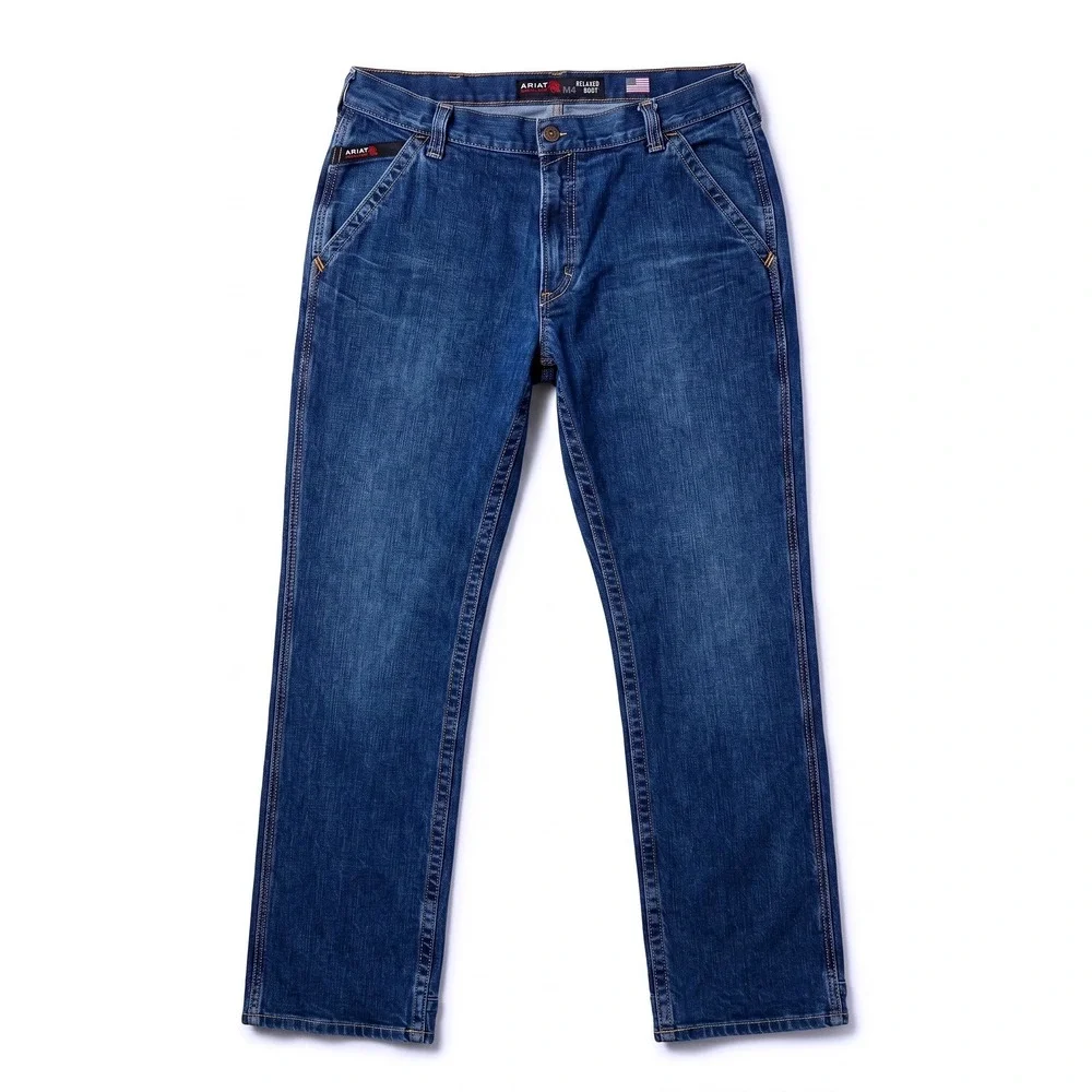 NWOT Ariat M4 Relaxed Boot Cut FR Jeans Mens 32x32 Blue Flame Resistant CAT 2